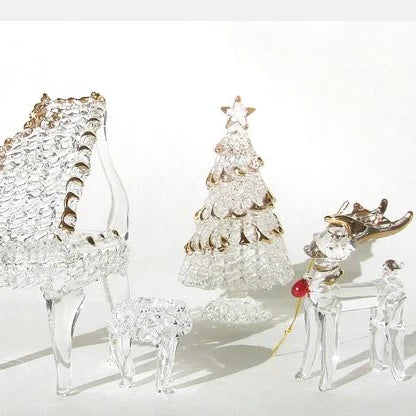 Multi-function Tiny Glass Crafts Lampworking Custom Figurine Cat Holds Balloon Home Decoration Gift