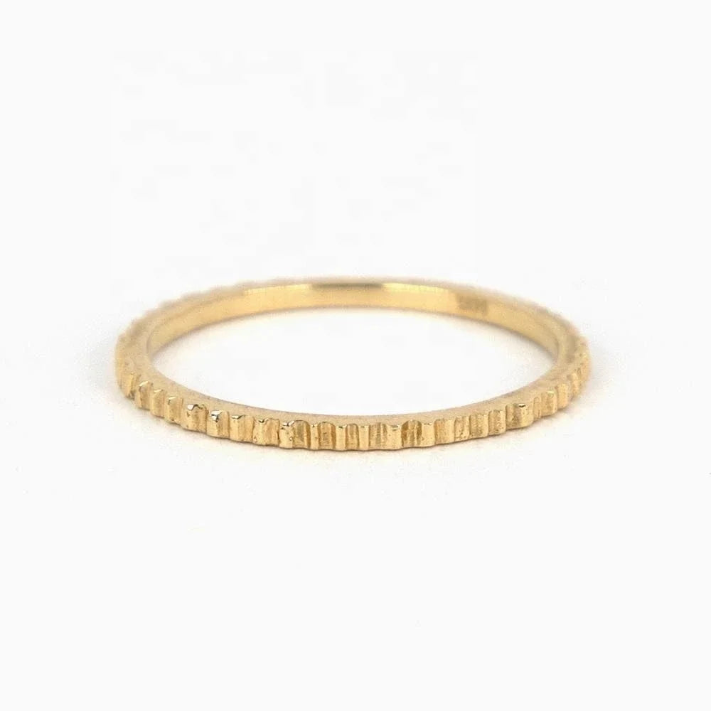 LOZRUNVE 925 Sterling Silver 18k 14k Gold Plated Metal Handmade Stacking Ring Minimalist