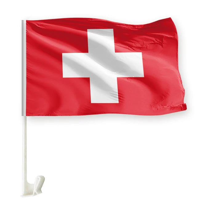 100%polyester Custom 12x18inches Antenna American Sublimation Blank Dodgers Switzerland Car Window Flag