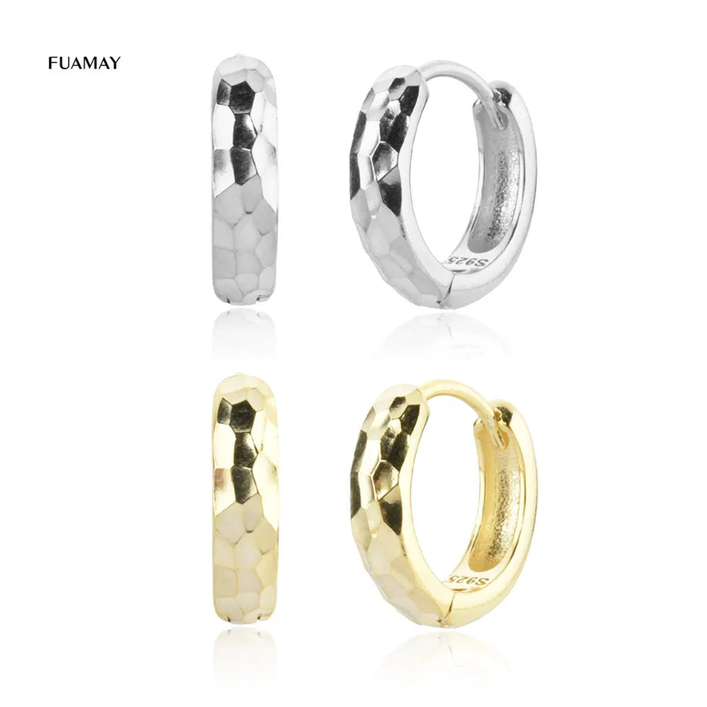 FUAMAY Classic 925 Sterling Silver Snake Hoop Earrings 18K Gold Plated for Wedding Party or Gift Geometric Zircon Stone