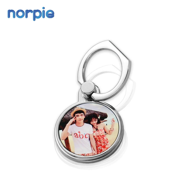 Custom Logo Metal Zinc Alloy Sublimation Blank Round Cell Phone Ring Holder