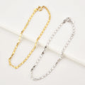 FUAMAY Woman Shiny 925 Silver Interlocked Mariner Link Bracelet Gold Plated Adjustable Minimalist Simple Gift Party Wristband