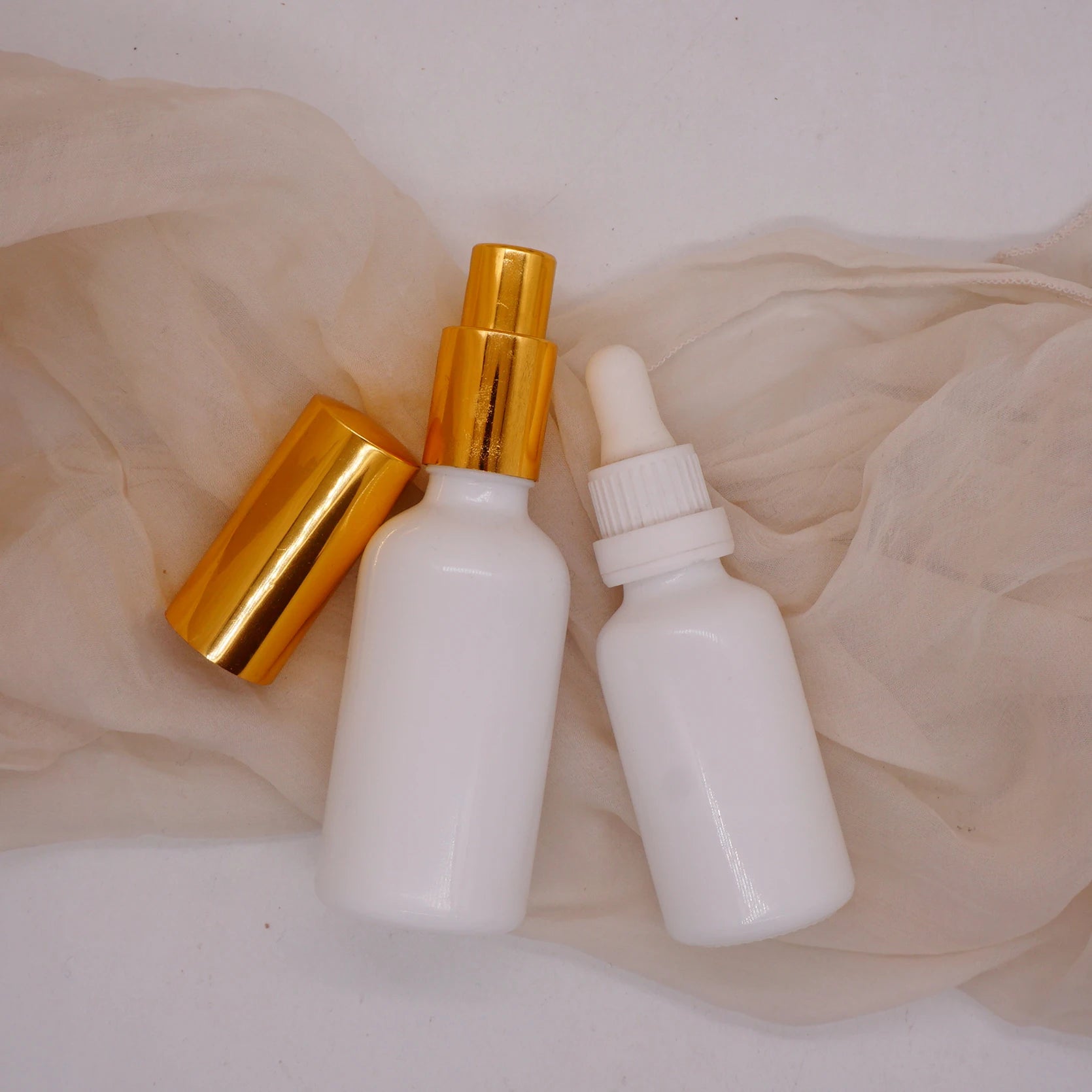 30ml 50ml Opal White Glass Eye Dropper Bottles with 1ml Measurement  Glass Pipette