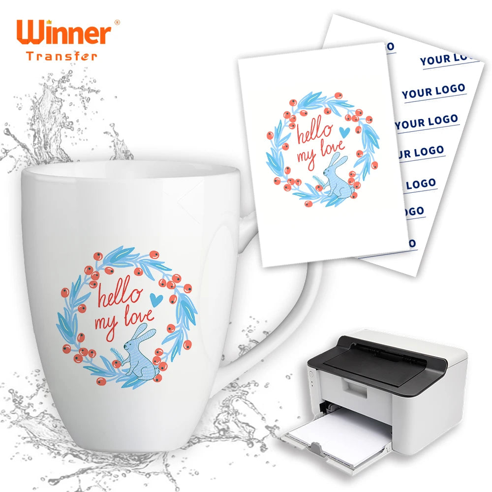 Winner Transfer  Film Free Water Transfer Paper Self Weeding A3 Water Transfer Sticker for DIY Tumbler Mug Glass Decals