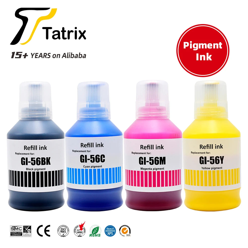 Tatrix GI-56 GI56 Refill Ink Bottle Compatible Water Based Bulk Bottle Refill Ink for Canon Printer Printing Ink