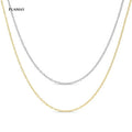 FUAMAY Fine Chains Necklaces 925 Sterling Silver Long Adjustable Necklace Chains S925 Curb Necklace 14K 18K Chain