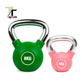 China Manufacture Color Coated Kettlebell Competition Kettlebell Set Free Weights Custom Chrome Handle Colorful PU Coated Kettle