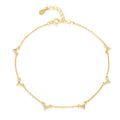 ROXI Minimal S925 Silver 18K Gold Geometric Triangular Zircon Charm Anklet Jewelry for Women Girls