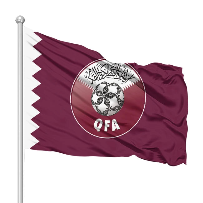 Customized 100% Polyester Qatar Football Team Flag Sports Barber Promotional Wholesale Digital Printing Featuring Canada Belgium