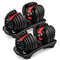Home Exercise Fast Adjust 5lb-52.5lb Free Weight Training Equipment Dumbbells for Men and Women