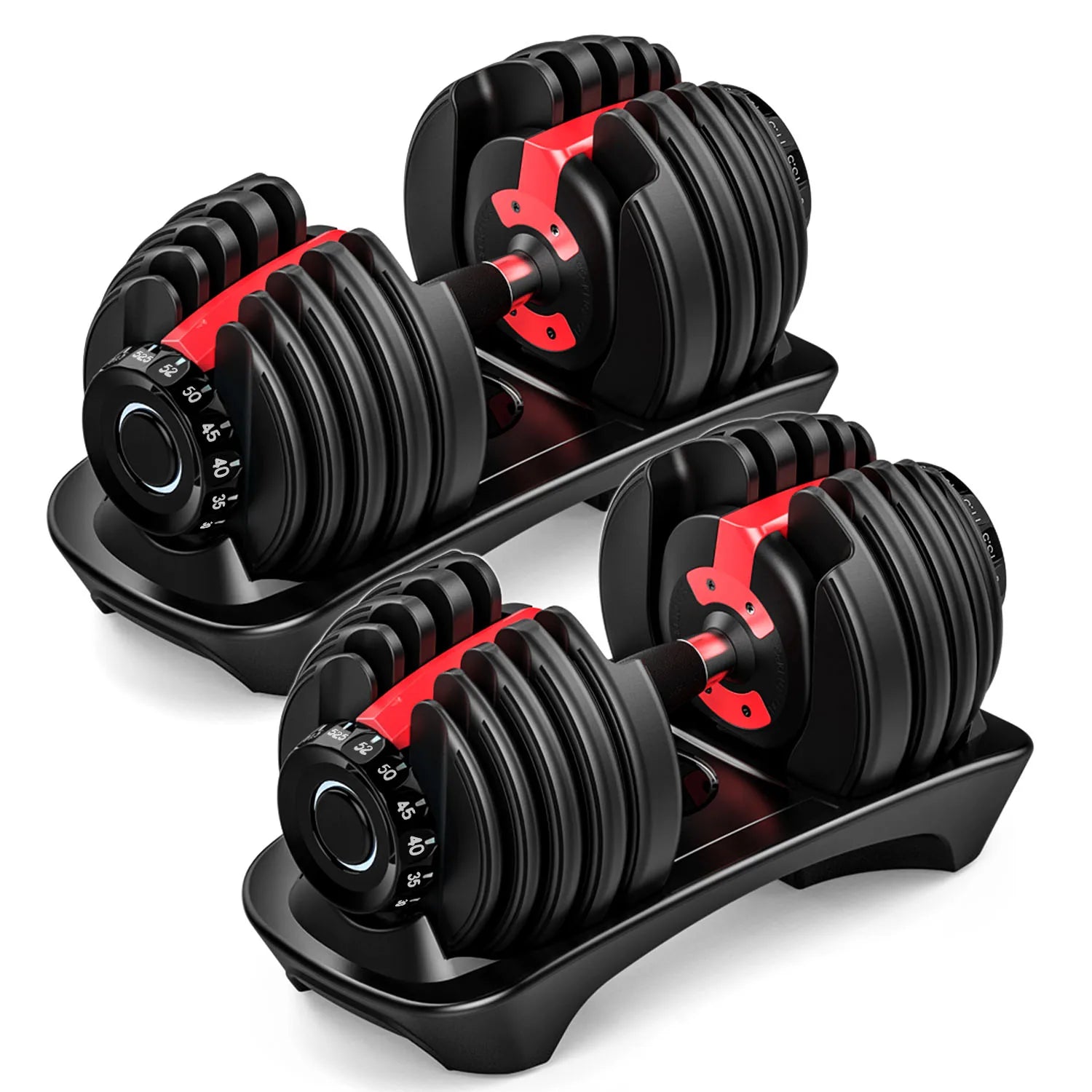 Home Exercise Fast Adjust 5lb-52.5lb Free Weight Training Equipment Dumbbells for Men and Women