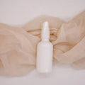 100ml Opal White Glass Pump Bottle with White Serum Pump Lid