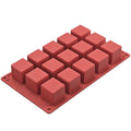 DIY Kitchen Baking Tools Dessert Jelly Candy Decorating Moulds New 15 Cavity Cube Square Shape Silicone Cake Mold