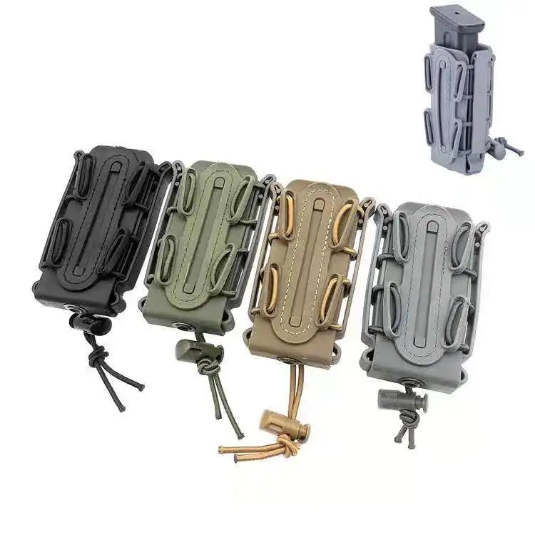 PF Plastic Outdoor Tactical Durable Camouflage TPR Hunting Magazine Pouch with Belt Clip 10*5.5*4cm for Adventures