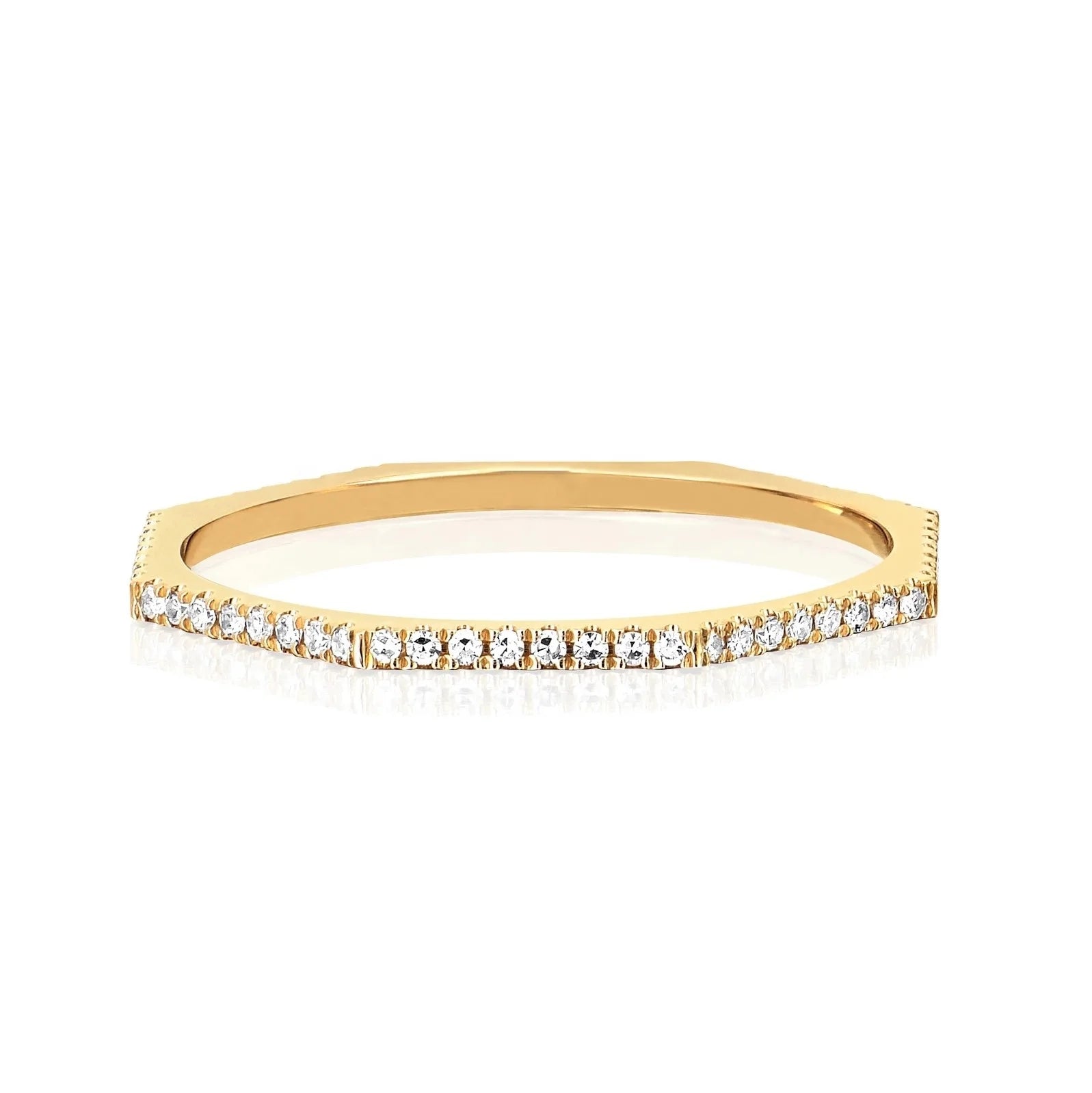 LOZRUNVE Gold Vermeil 925 Sterling Silver Zirconia CZ Stacked Dainty Octagon Ring