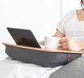 Bamboo Laptop Table Desk With Pillow Laptop Lap Desk With Pillow Cushion Anti Slip Stopper on Bed & Sofa
