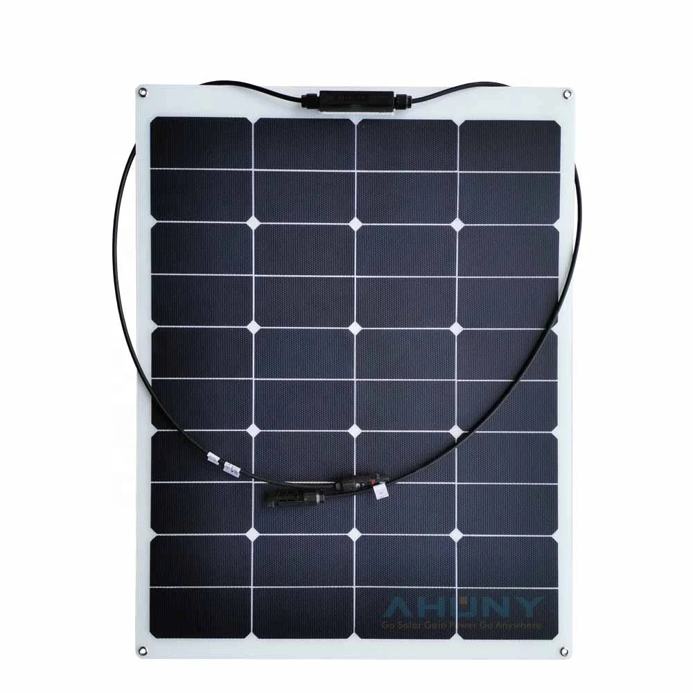 High Quality 75W ETFE Semi-Flexible Solar Panel IBC Grade Mono Cell Back Contact 40 Cells per Solar Module for Boat Cold Chain