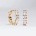 LOZRUNVE 925 Silver Jewelry Manufacturer Colorful Cubic Zircon Princess Cut Square Eternity Huggie Hoop Earring