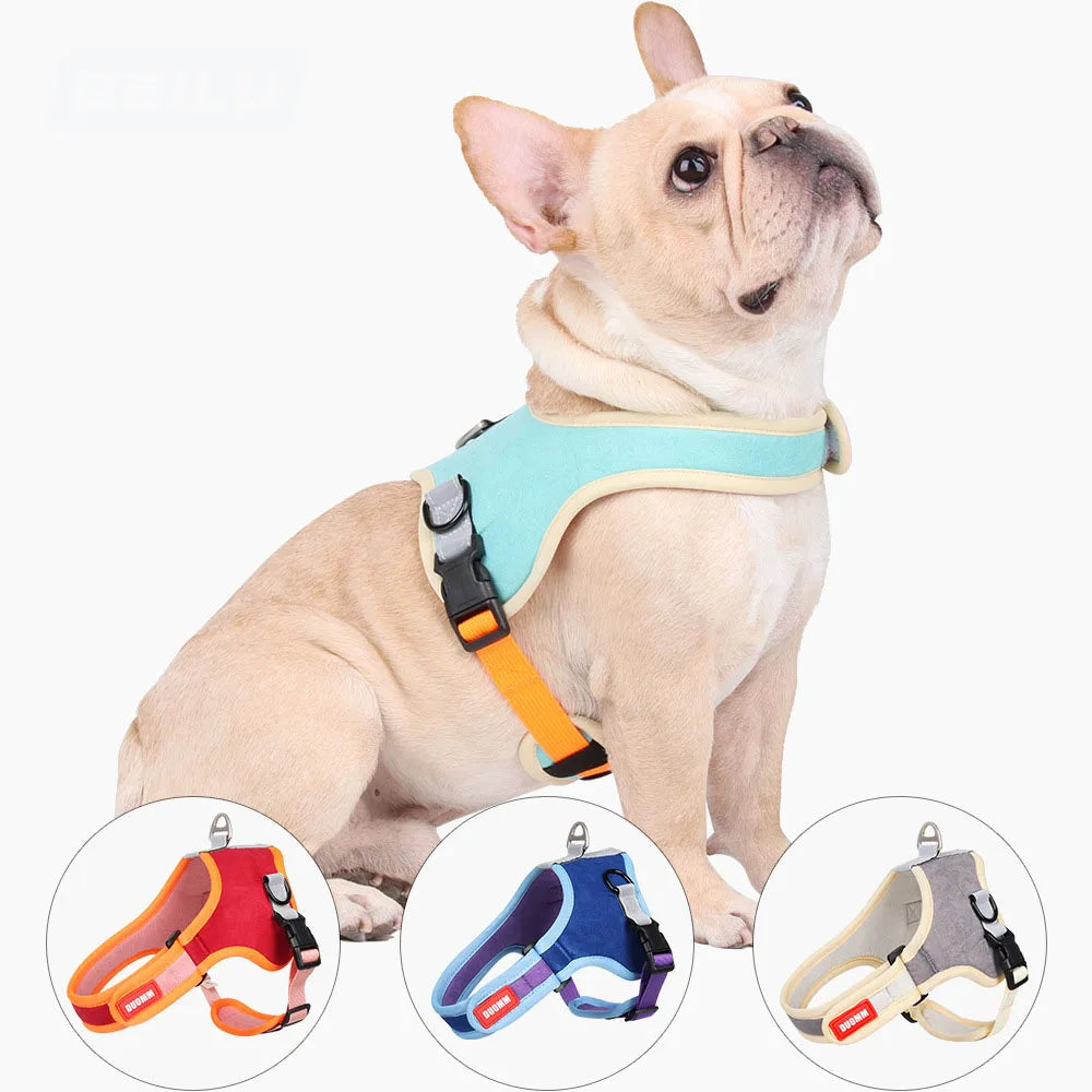 Popular Reflective Plush Dog Chest Harness New Saddle Style XL Size Velvet Material Colorful Animal Decoration Cats Pets Walking
