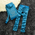 RS1574 Spring/Fall 2021 Women's Velvet Fabric Tracksuits Hooded Long Rhinestone Fat Sister Sportswear
