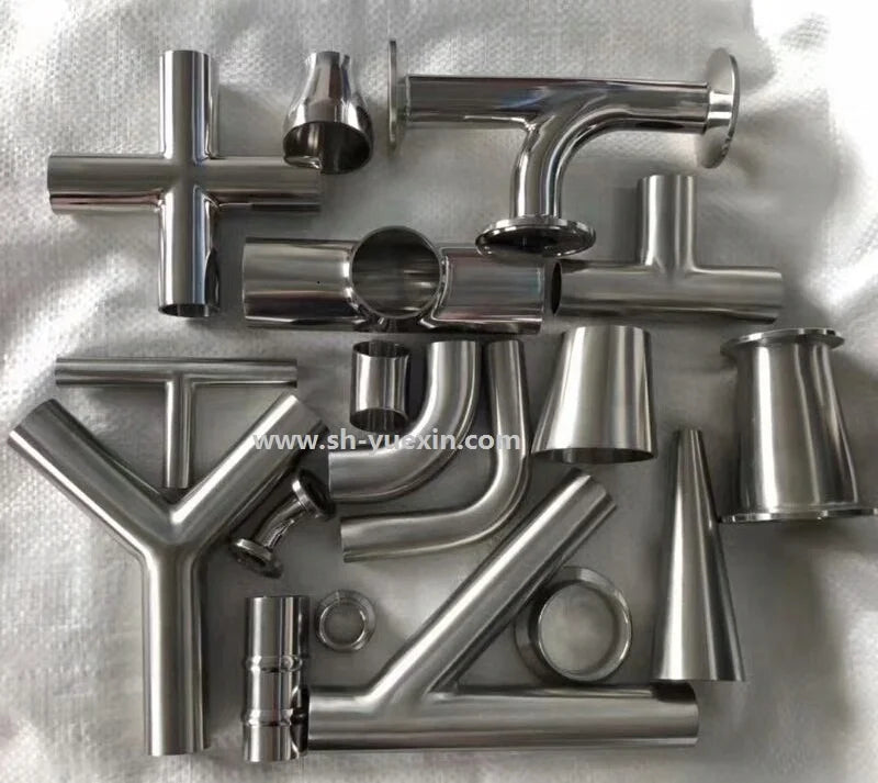 Sanitary Food Grade tri clamp 3 Way Elbow Pipe Fittings 4 Inch Stainless Steel Pipe Elbow Reducing Unequal Tee