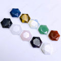 New Bulk Natural Gemstone Faceted Hexagram Stone Pendant The Seal of Solomon Power Crystal Pendants for Jewelry Making 25mm