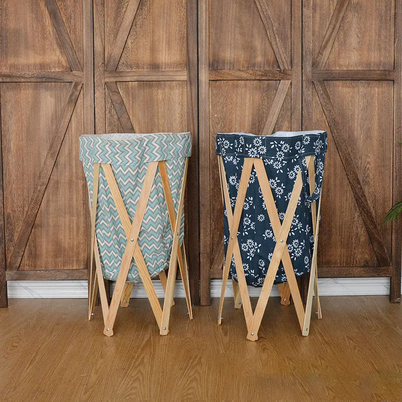 Private Label Bathroom Japanese Style Clothing Folding Wooden Laundry Clean Basket