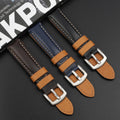 Speidel Genuine Leather Watch Band with Stainless Steel Buckle - Available in Multiple Strap Colors Lengths & Widths 18-22MM