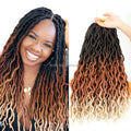 AliLeader 3 Tone Color New Wavy Goddess Locs Hair Extension Ombre Gypsy Faux Locs Crochet Braiding Hair