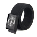 Custom Logo 50'' Long Fully Adjustable Canvas Web Belt Mens Golf Belt With Black Flip Top Buckle