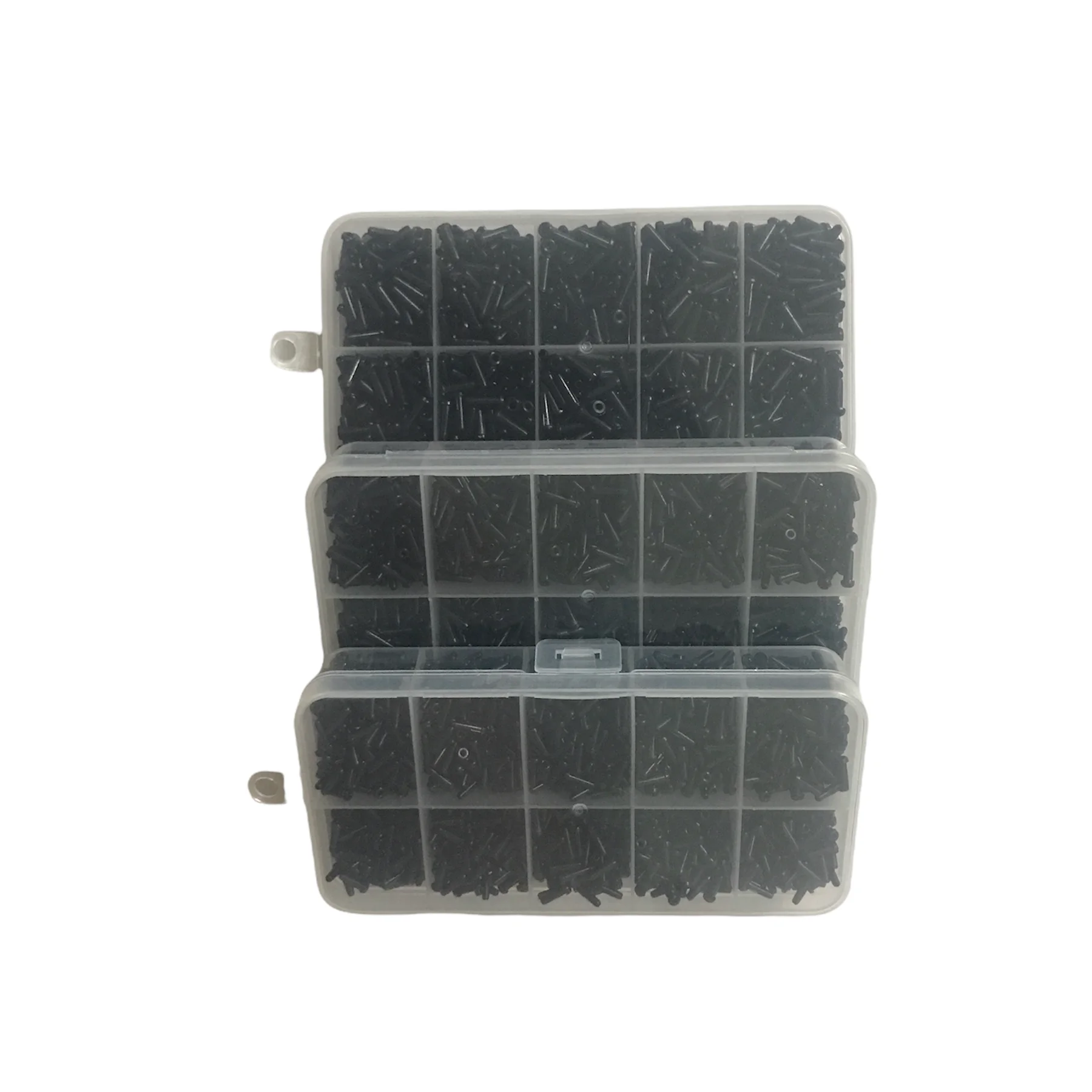 Badminton Grommet Set Single Hole Double Hole for Racket Repair Kit Black PP Material 150 Pieces