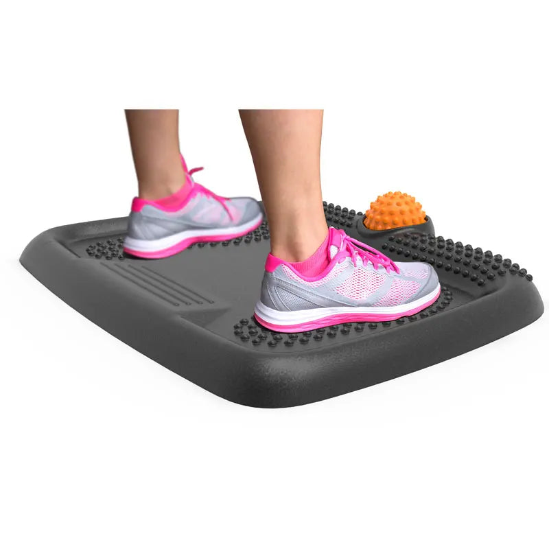 Standing Desk Anti Fatigue Mat PU Material Massage Points Balance Board Stability Rocker Modern Design Black
