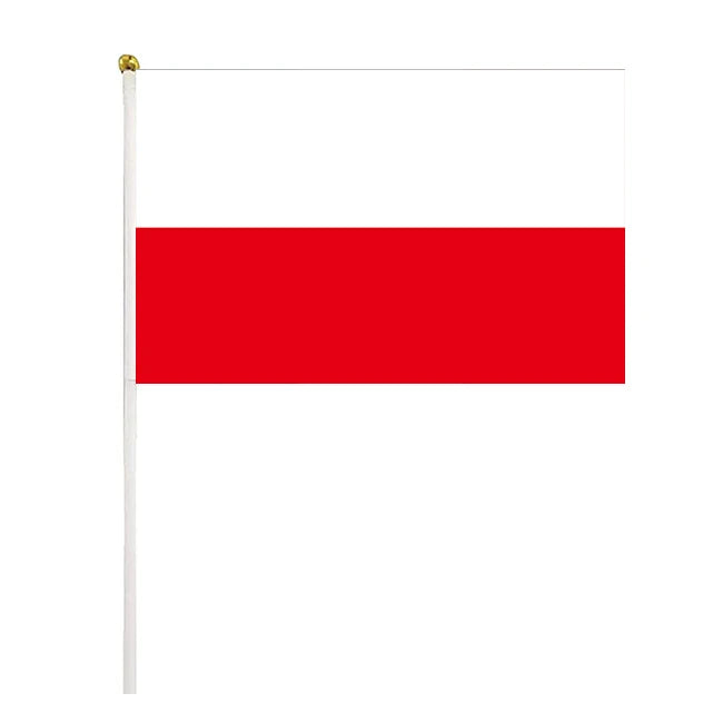 Factory Wholesale Custom Sublimation Hand Waving Flag Poland Team Customization