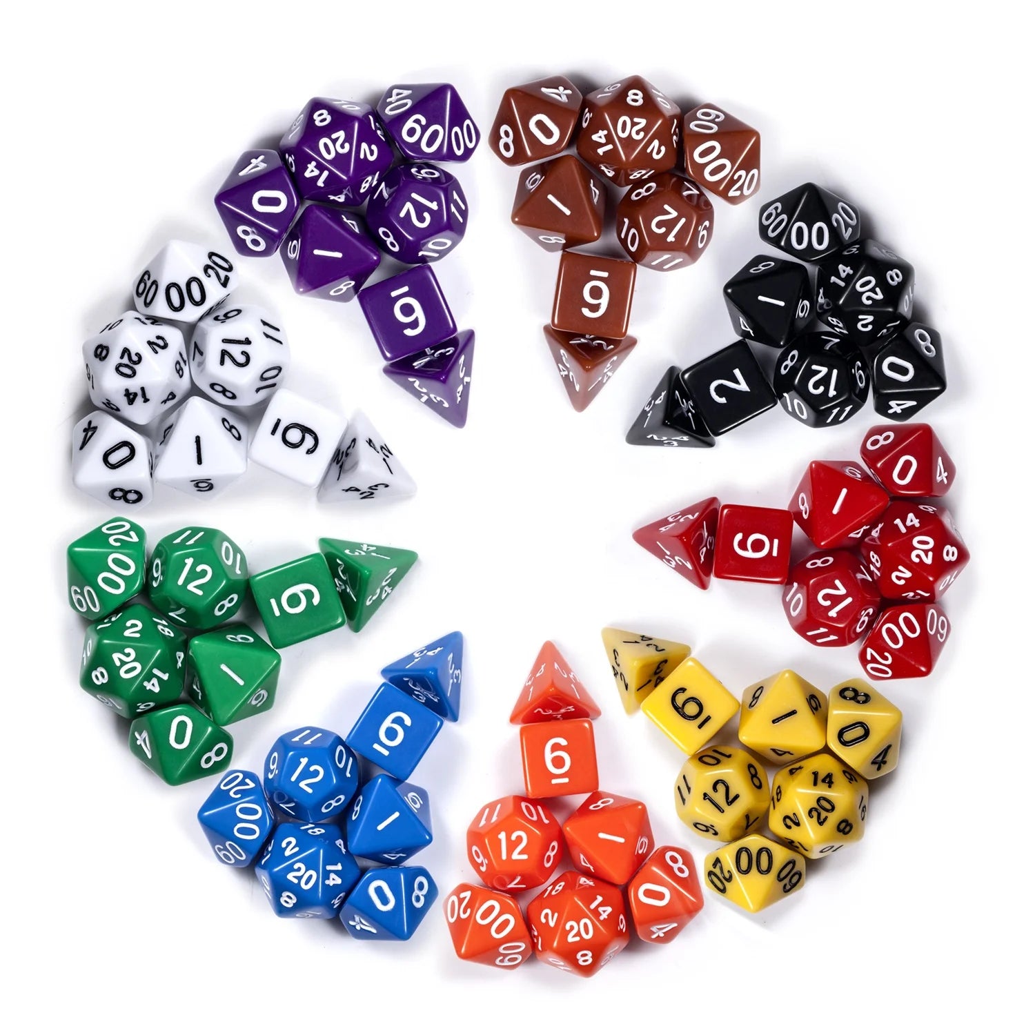 Wholesale Acrylic DND Dice Set D4 D6 D8 D10 D% D12 D20 Polyhedron Dice 16mm for Dungeons Dragons D&D RPG Table Games 9 Colors