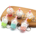2022 Ice Cream Coffee Key Chain Women Cute Creative Boba Bubble Drinks Keychain for Kids Girlfriend Key Pendant Trinkets Gift