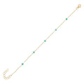 LOZRUNVE Elegant 925 Sterling Silver Golden Multi Turquoise Bezel Charm Bracelet Women