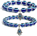 Blue Eye Evil Bead Hamsa Stretch Stone Bracelet Hand of Fatima Turkish Lucky Bracelet for  for Protection and Blessing