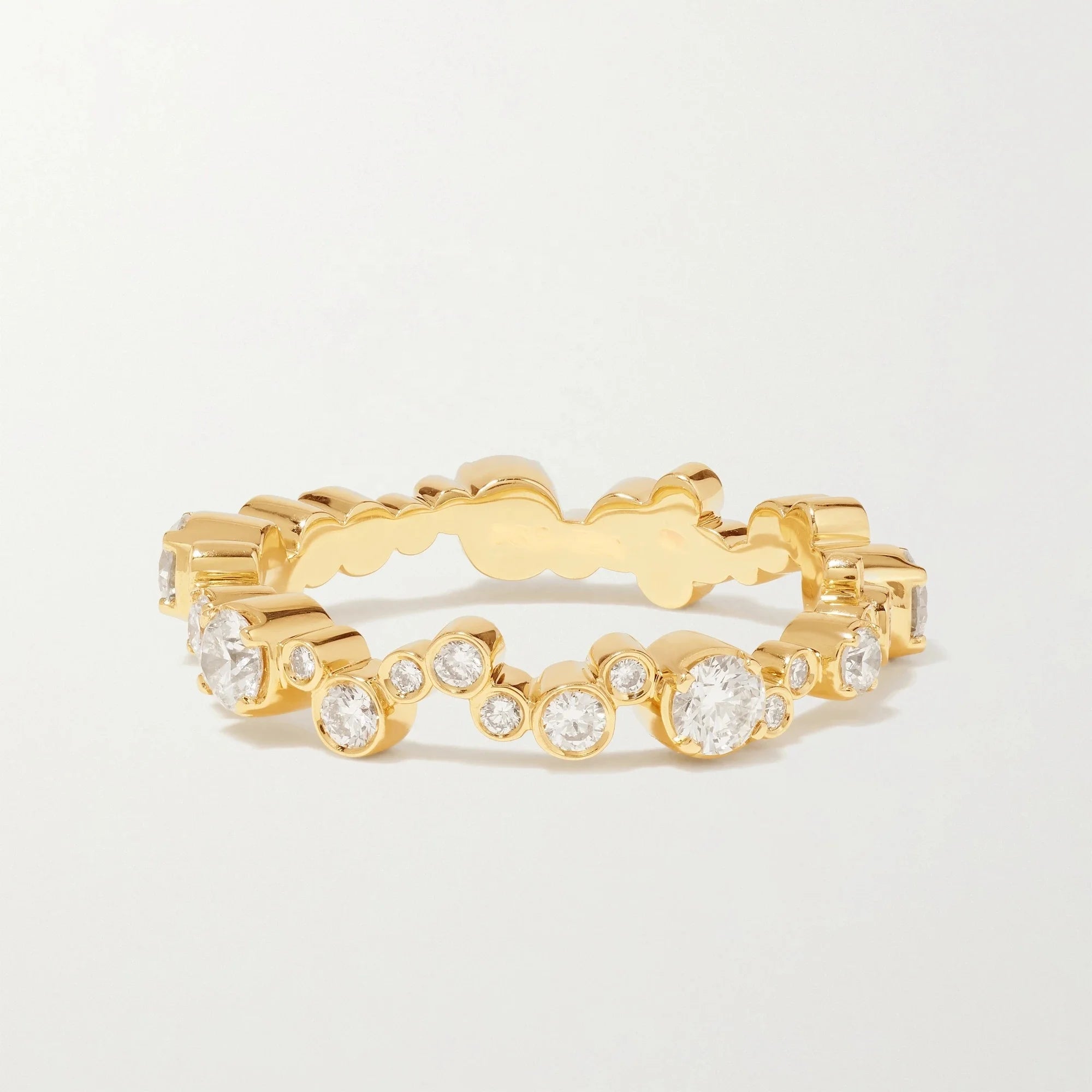 LOZRUNVE 925 Sterling Silver Bezel CZ Unique Handmade Stacked Gold Ring Women