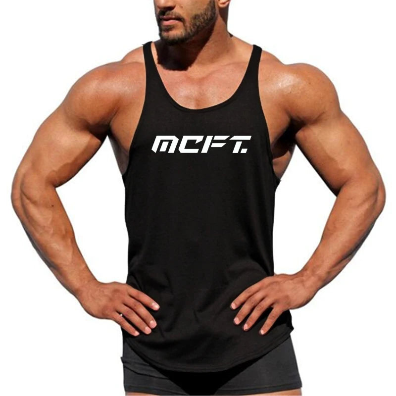 Professional Bodybuilding Clothing Muscle Gym Stringer Tank Top Mens Fitness Singlets Cotton Sleeveless Shirt Workout Sportswear