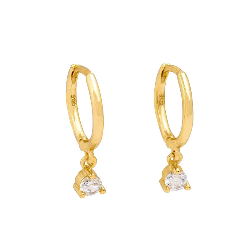 ROXI Fashion Ins Valentine's Day Gift Zircon Pendant Huggies Earrings Rhodium Plated