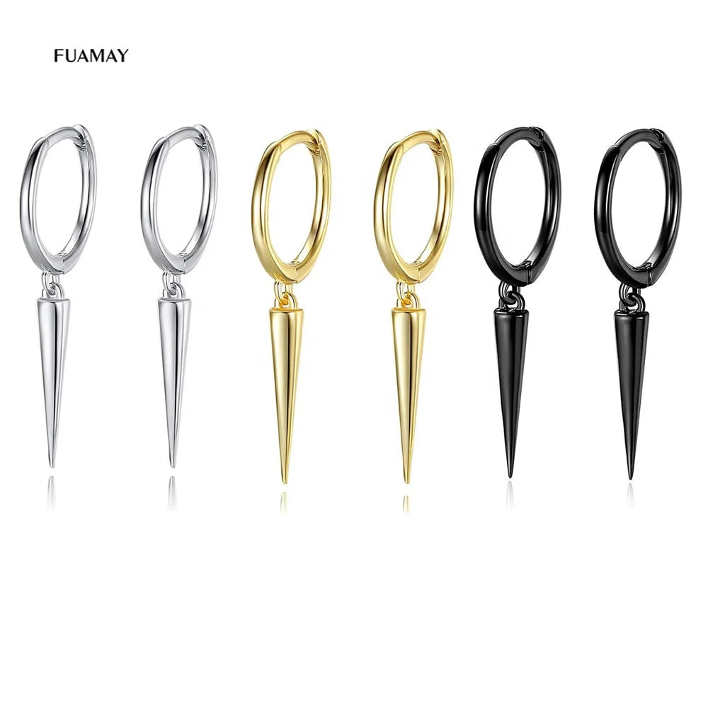 FUAMAY 2022 Vintage Australian Niche Designer Black Spike Stud Earrings 18K & 14K Gold Plated for Gift