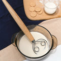 Kitchen Walnut Birch Beech Wooden Handle Bread Stainless Steel Danish Dough Whisk