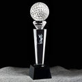 Wholesale K9 Blank Crystal Golf Trophy Golf Balls with Black Base Custom 3d Laser Engrving for Golf Sports Events