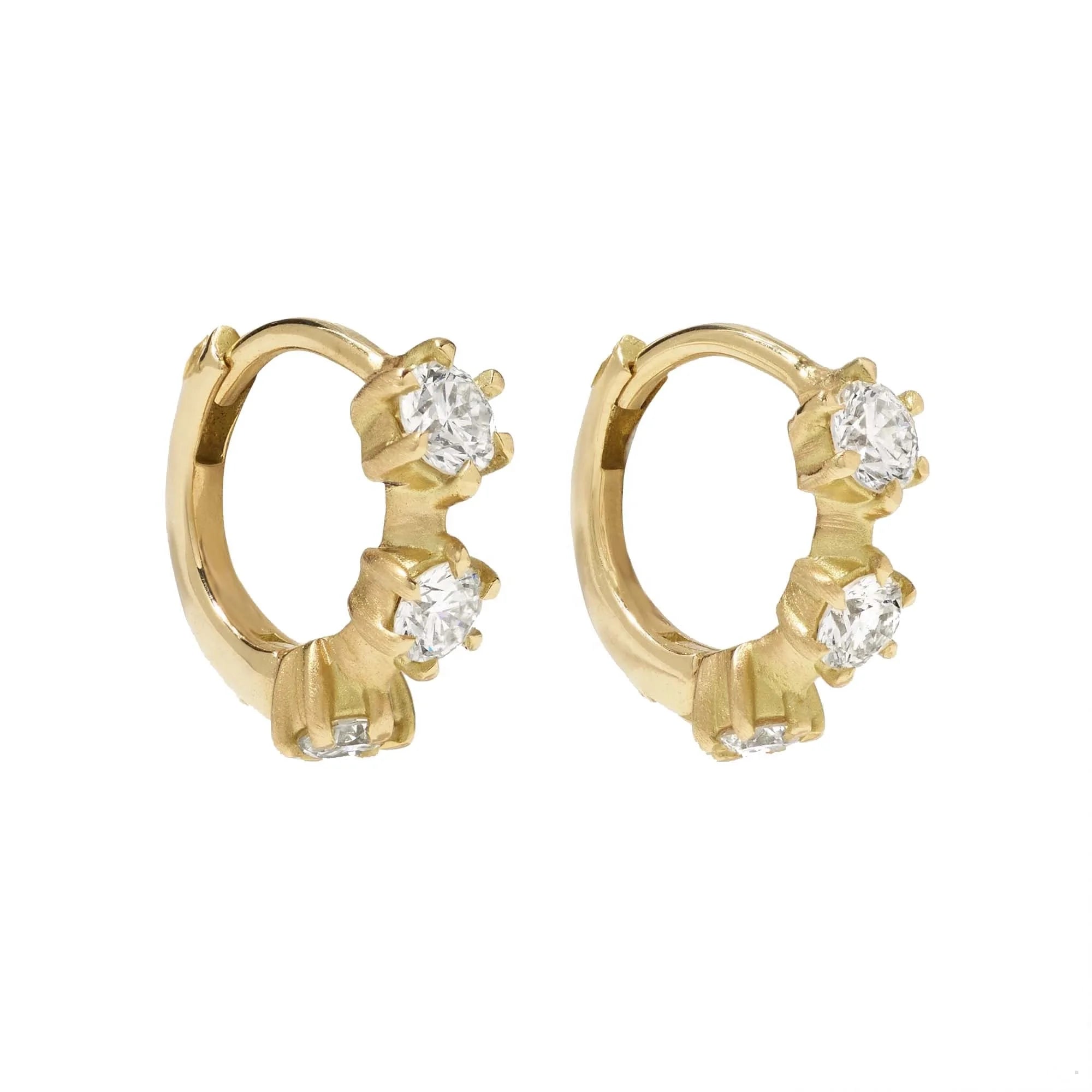 LOZRUNVE Fashion Prong Setting CZ Cubic Zirconia Small Huggie Hoop Earring Silver 925