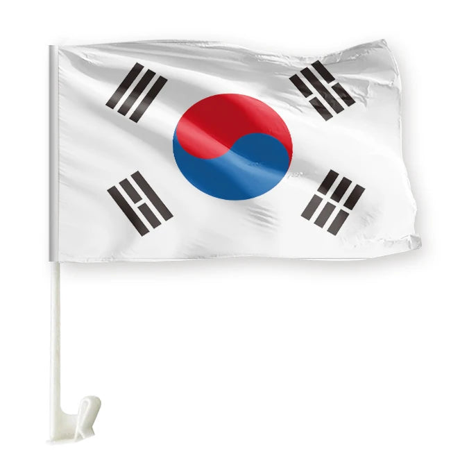 Korean Car Window Hanging Flag  American Papua Dutch Football Team Flag Digital Printing Silk and Plastic Material Car Flag