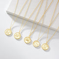 Fine Women Jewelry 925 Sterling Silver 14k 18k Gold Plated Zodiac Coin Horoscope Pendant Necklace