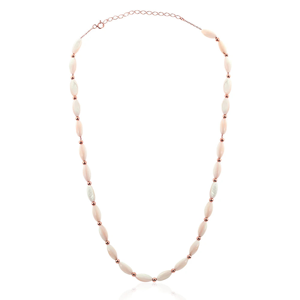 Rose Gold Plated 925 Sterling Silver Multiple Pearl Necklace – EU Local Stock