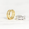 ROXI S925 Sterling Silver Ear Buckle Simple Double-layer Line Female Ear Clip Silver Earrings