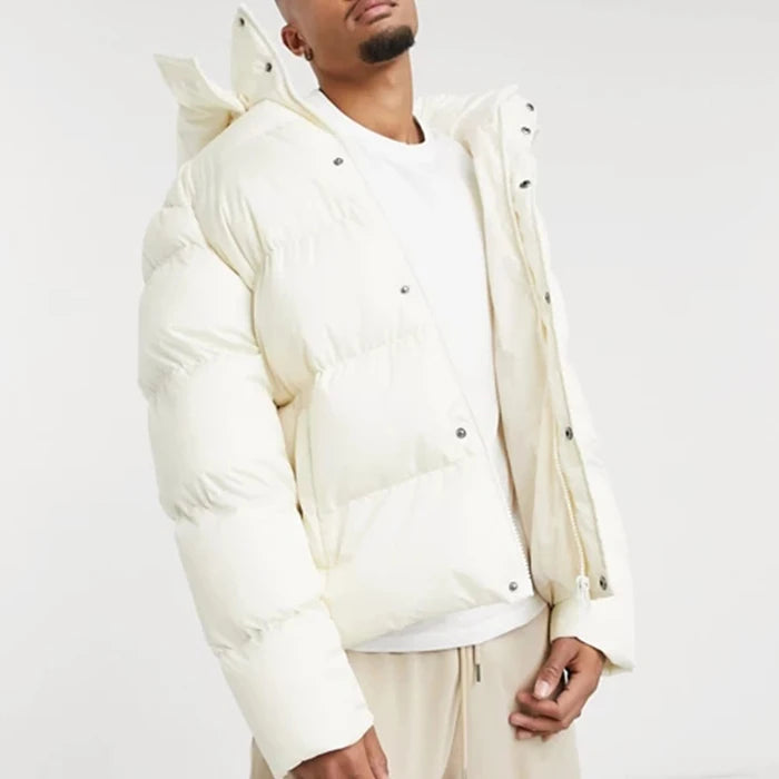 European and American Winter Quilted Padding Jacket Oversized Men Hooded Heavy Shiny Puffer Casual Breathable