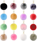 New Fashion 2025 Wholesale Multicolor Furry Fluffy Puff Ball 8cm Faux Rabbit Fur Ball Pom Pom Keychain